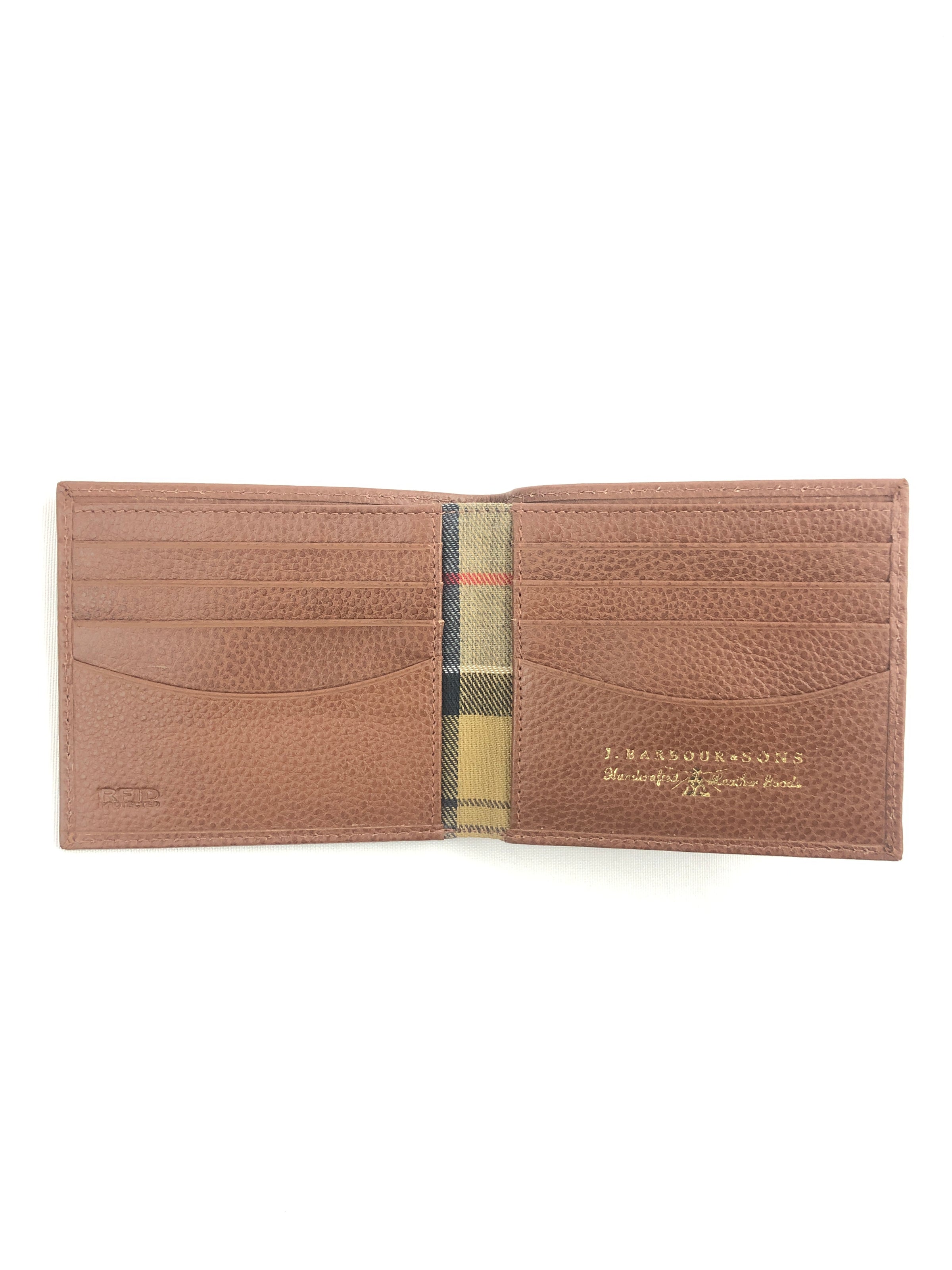 BARBOUR AMBLE LEATHER BILLFOLD WALLET - TAN – Button Down SF