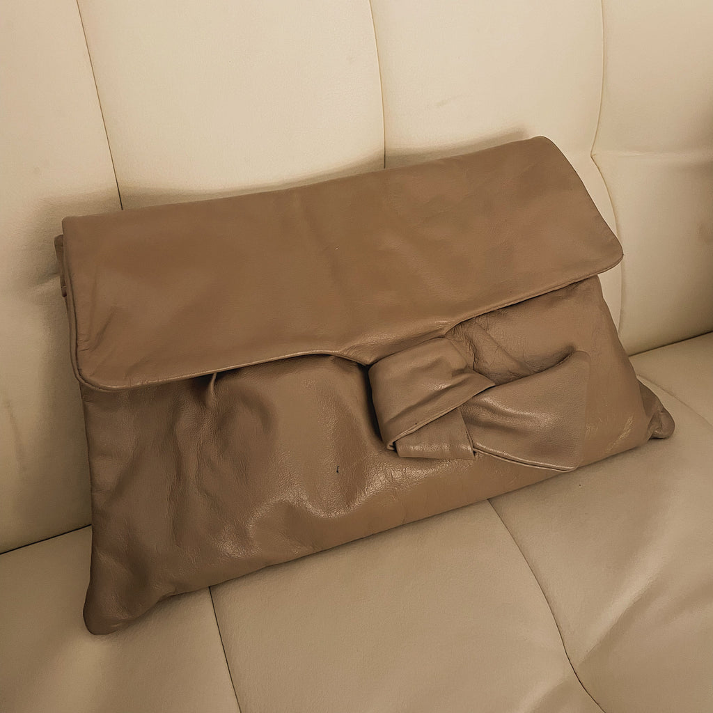 XL Vintage Gucci 2 Way Espresso Brown Leather Bag