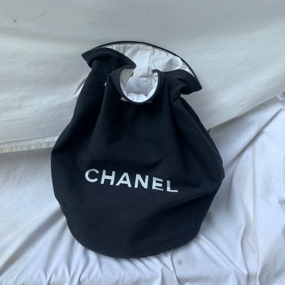 Chanel Black Drawstring Backpack | Shop Vanilla Vintage