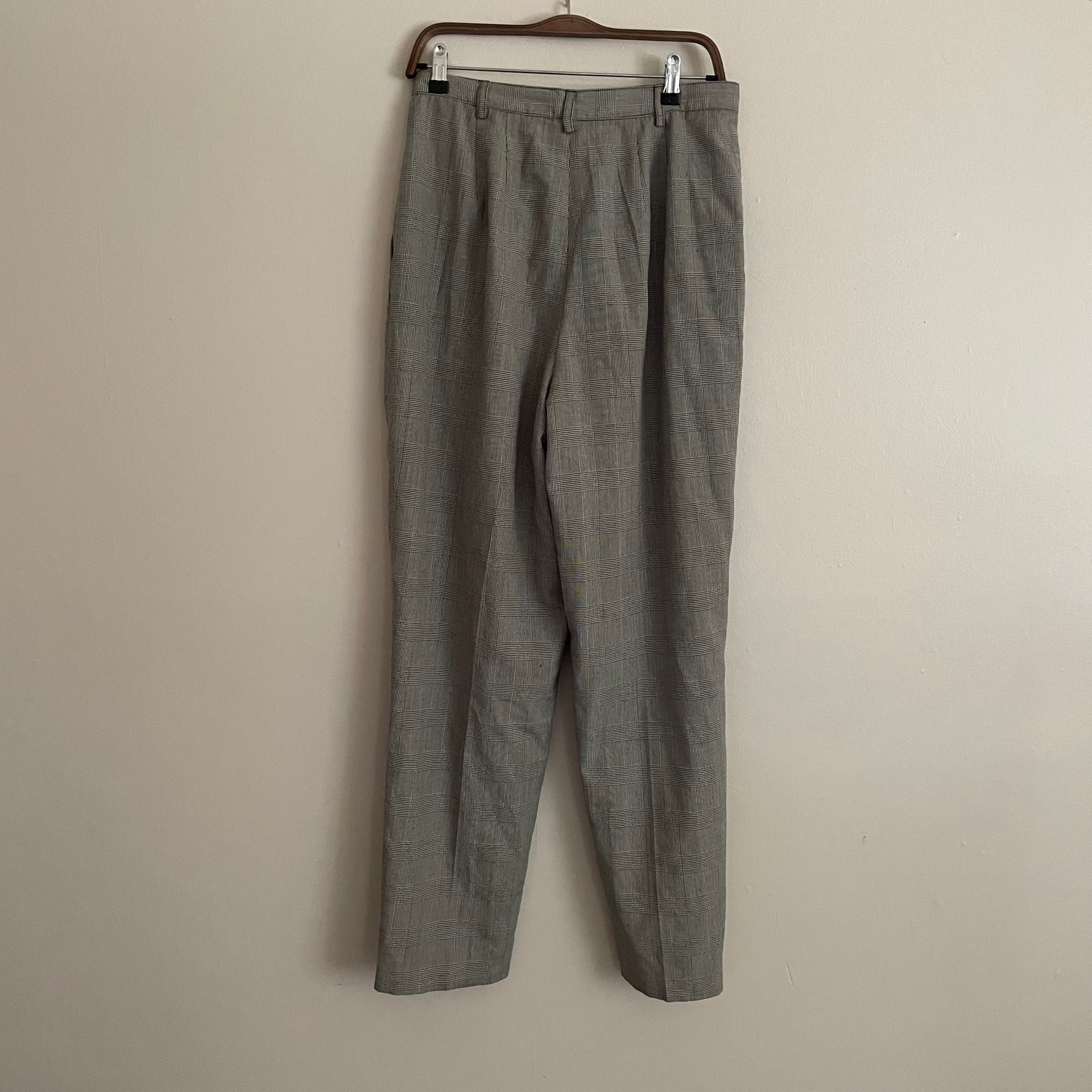 'Emelie' Grey Plaid High-Waisted Pants (L/12) – Vanilla Vintage