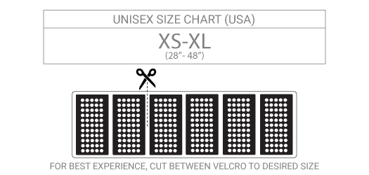 Adjustable belt sizing chart