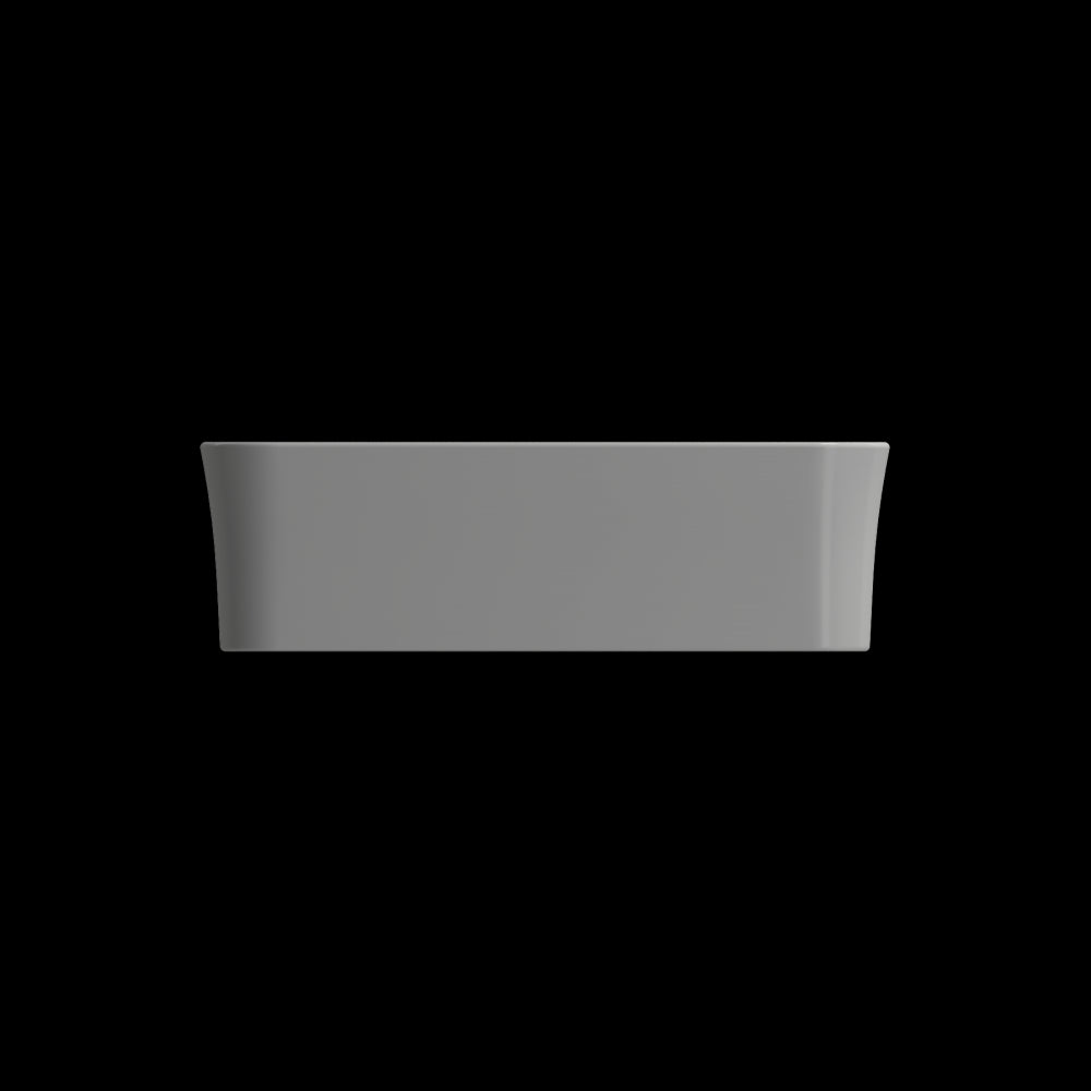Sottile Square Vessel Fireclay 15.25 in. with Matching Drain Cover in Matte Gray