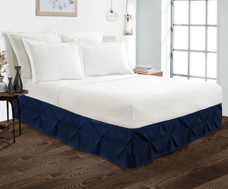 Imperial Luxury Navy blue Pinch Pleated Bed skirt – Comfort Beddings