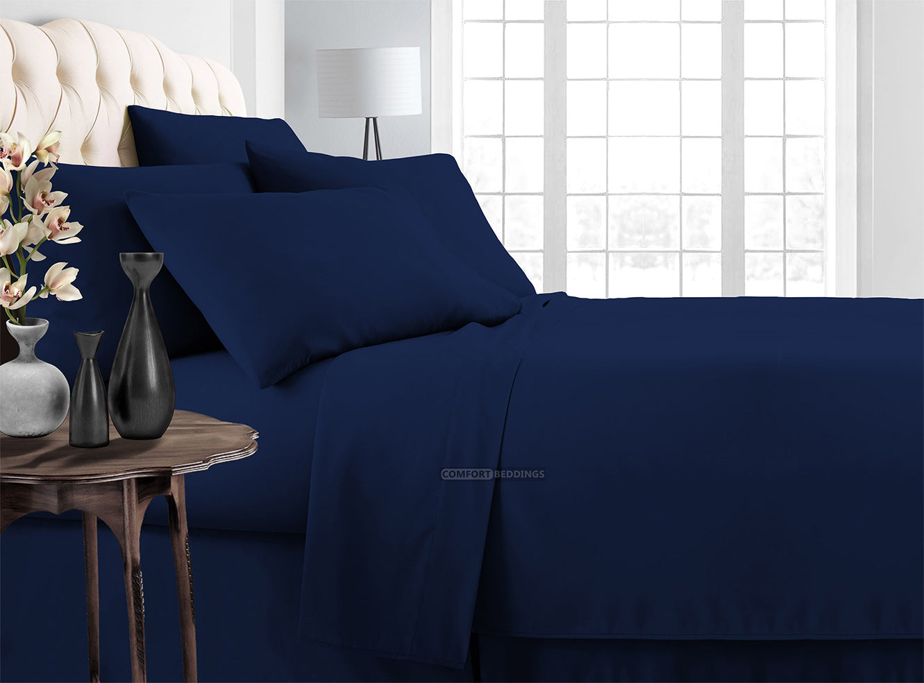 navy blue bedding