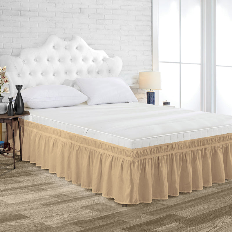 Wrap around Bed skirt -Decorative Easy Fitting – Comfort Beddings