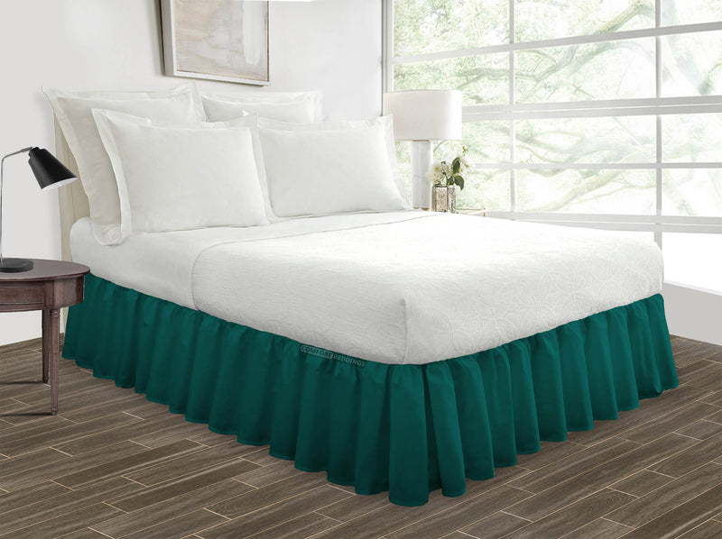 Decorative Teal Ruffled Bed Skirt 20% OFF – Comfort Beddings