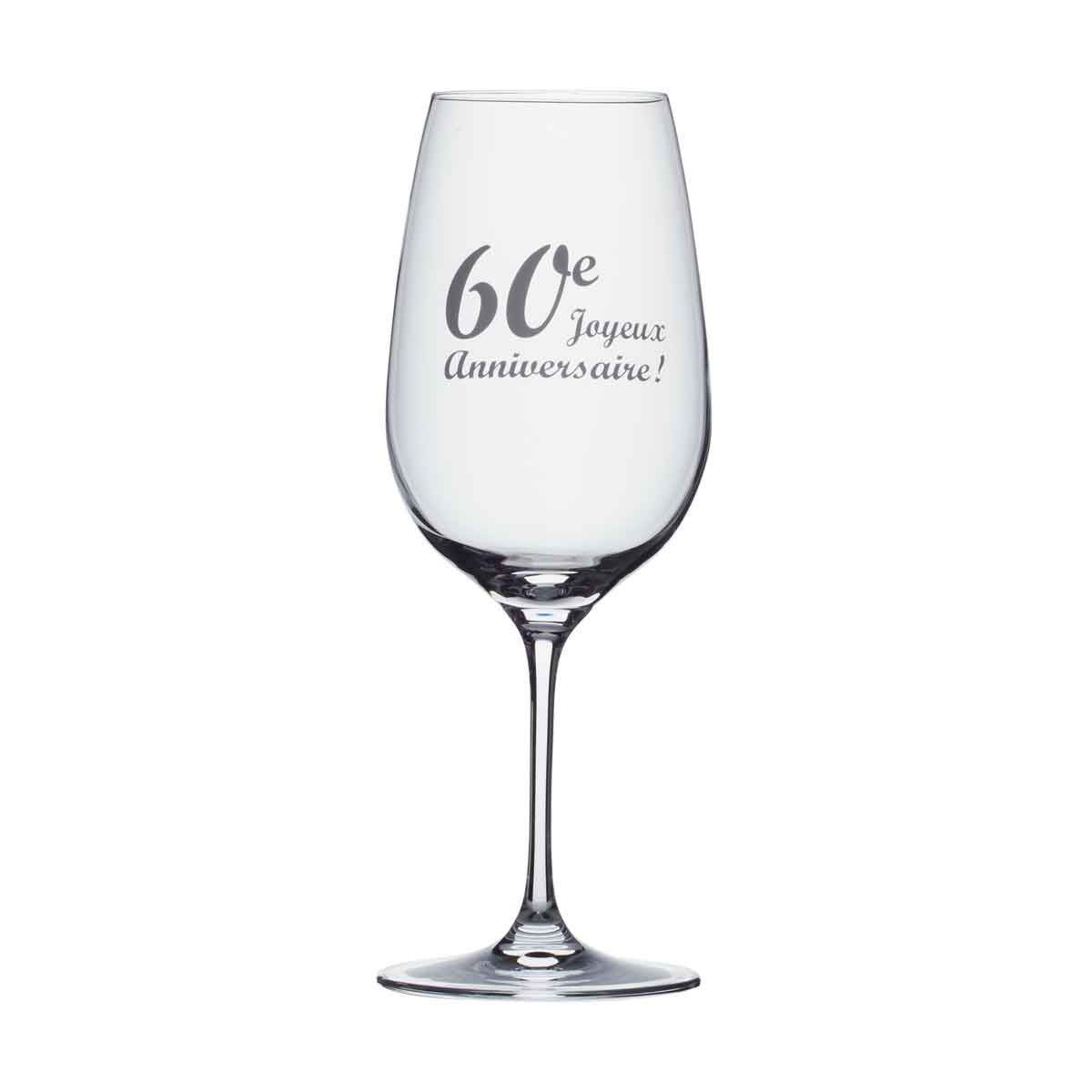 Wine Glass 60e Joyeux Anniversaire Garcon De Table