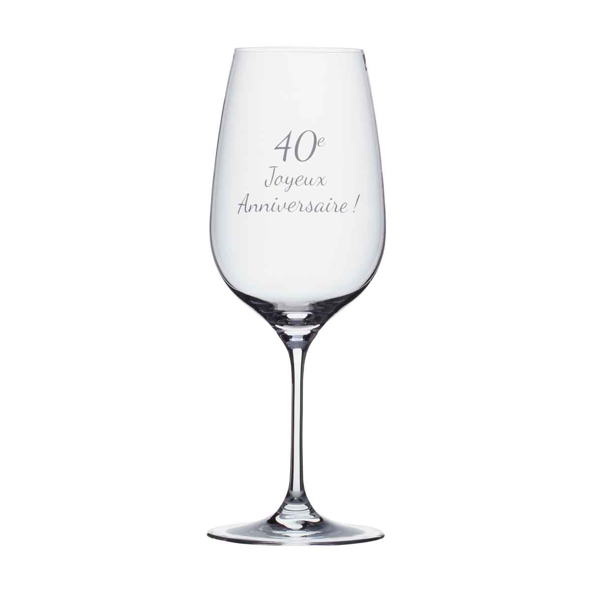 Wine Glass 40e Joyeux Anniversaire Garcon De Table