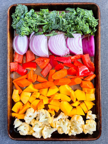 roasted rainbow veggies