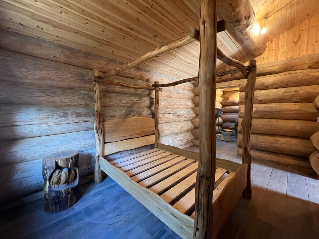 log bed for log cabin