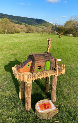 Tiny fairy  tree  house made of wood 