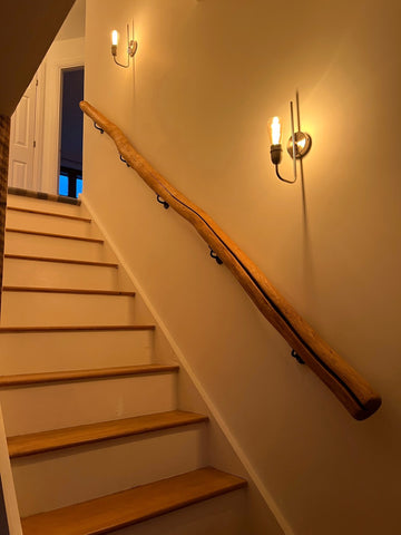 Driftwood oak banister 