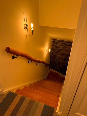 Natural oak hand rail 