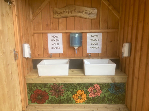 Outdoor toilet and shower block for school site