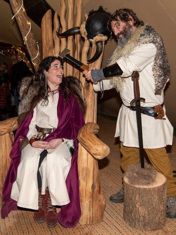 Elaborate wooden throne for re-enactments 