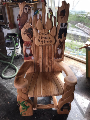 Woodland creatures outdoor throne 
