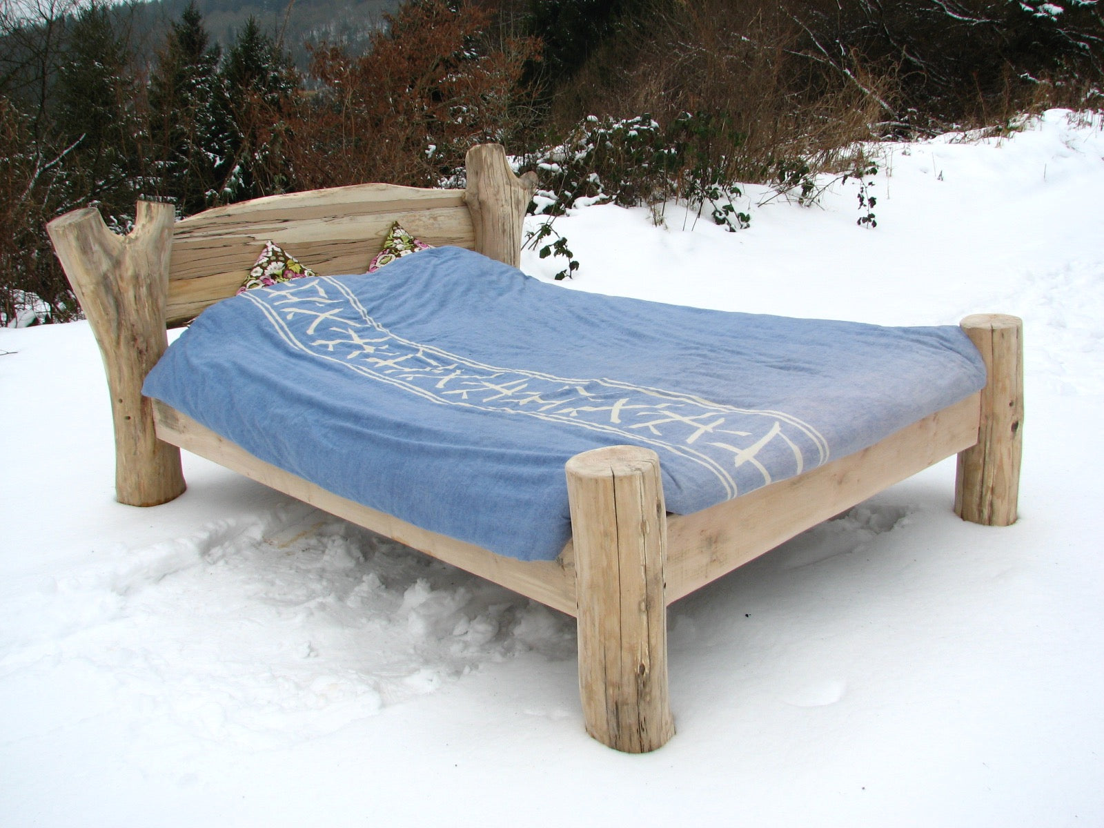 Driftwood Bed, driftwood bed frame, Beech bed frame