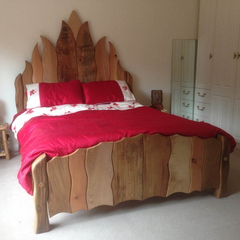 Wooden Flame Bed Wooden Bed Frame Multicolour Bed Frame Freerangedesigns