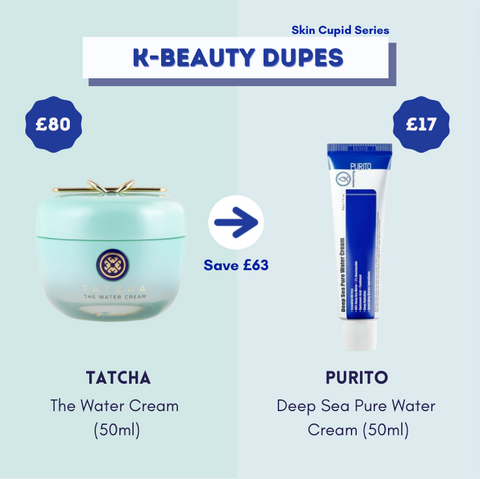 TATCHA The Water Cream vs Purito Deep Sea Pure Water Cream