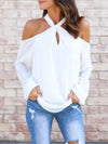 Band Collar Off Shoulder Fashion Woman Blouses