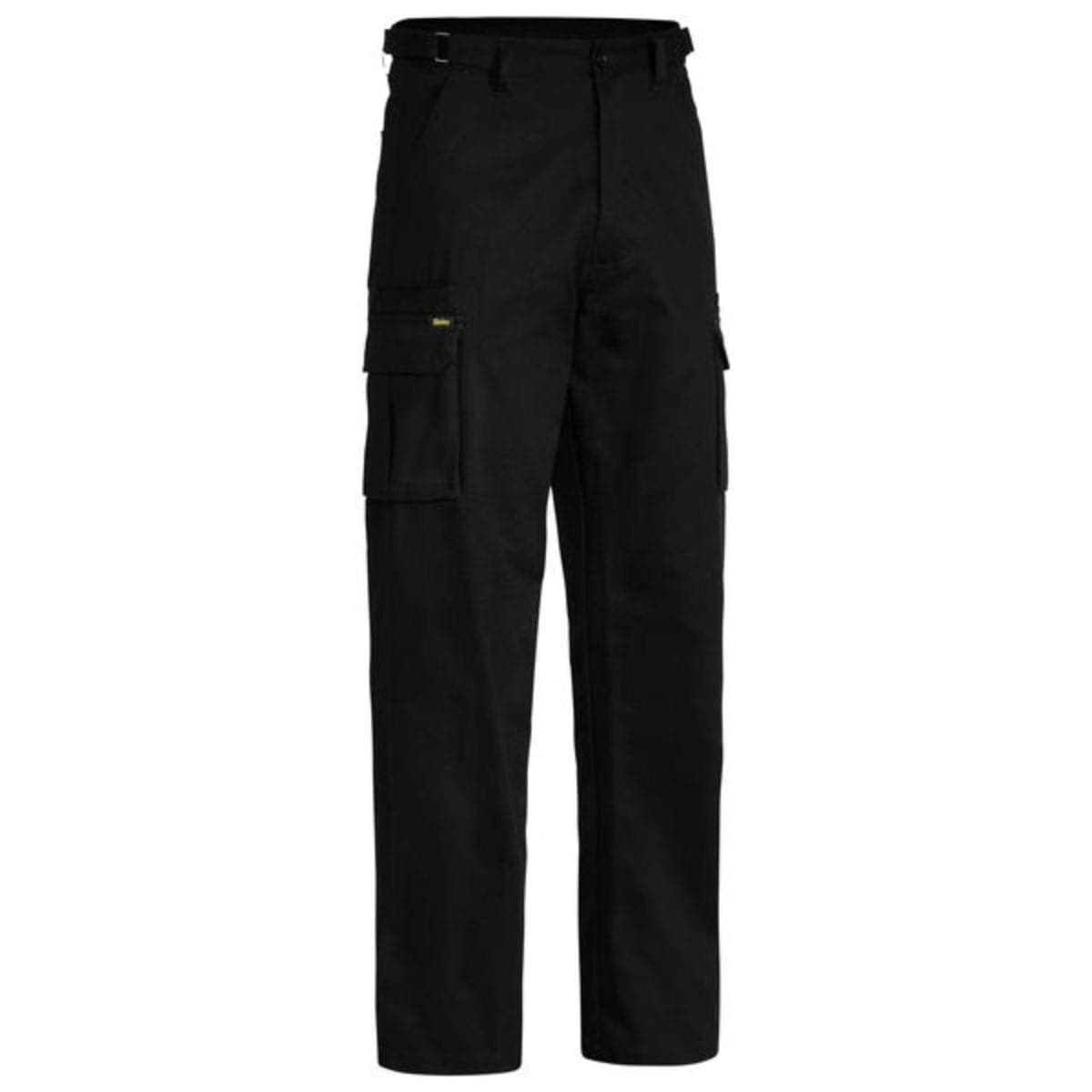 Cotton Plain Black 6 Pockets Cargo Work Pant