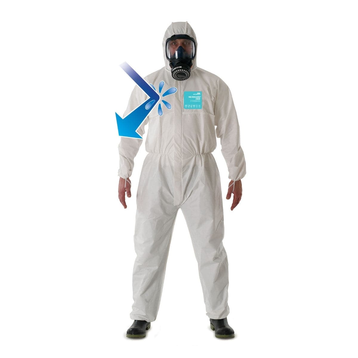  Medtecs Hazmat Suits Disposable - with Seal Tape (Type 4) -  Disposable Coverall PPE Suit for Biohazard Chemical Protection