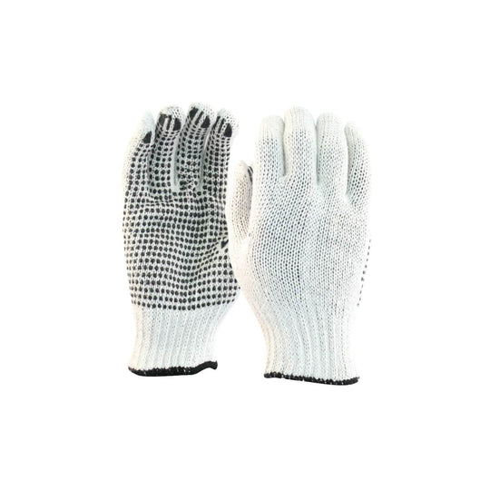 Poly-Cotton Bleached String Knit Gloves, Regular Weight, Box/12