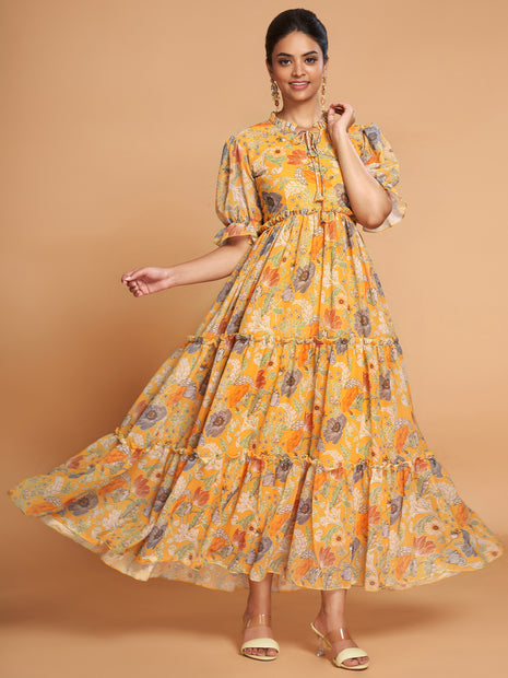 Vintage Western Floral Dress Festival Clothing Long Western Rayon Digital  Print Women's Stylist Top Crop Summer Dress / Maxi Dress - Etsy