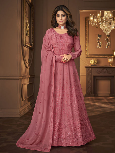 Shop Onion pink embroidered gown for Women Online from India's Luxury  Designers 2023