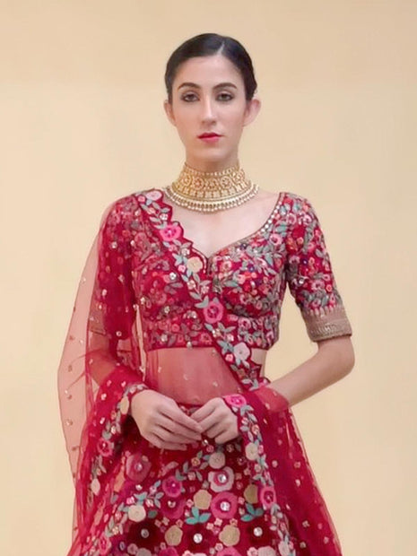 PLAIN Red Lehenga Designs For Simple Yet Elegant Bridal Look! - YouTube