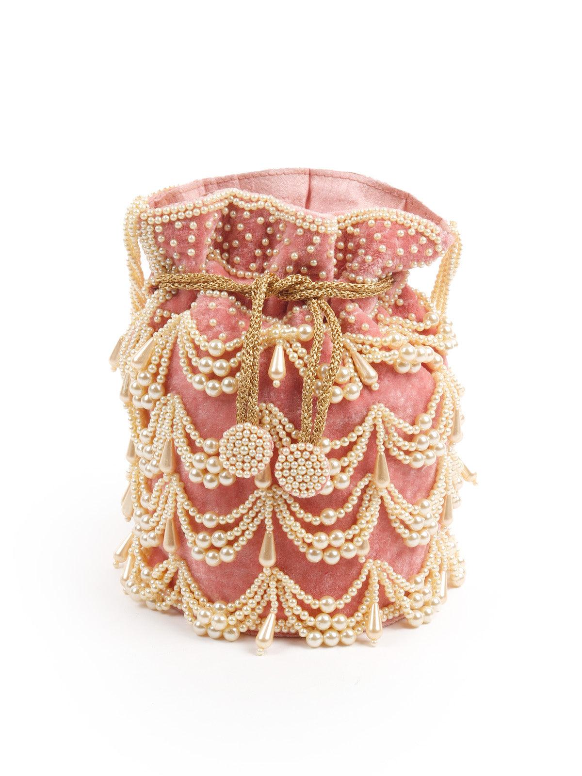 

THE VERY STYLISH PEACH POTLI BAG