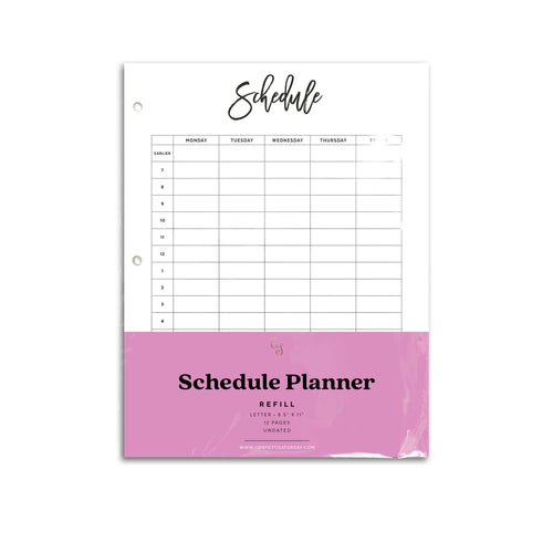 Daily Plan Inserts Planner Agenda Printed Refills 