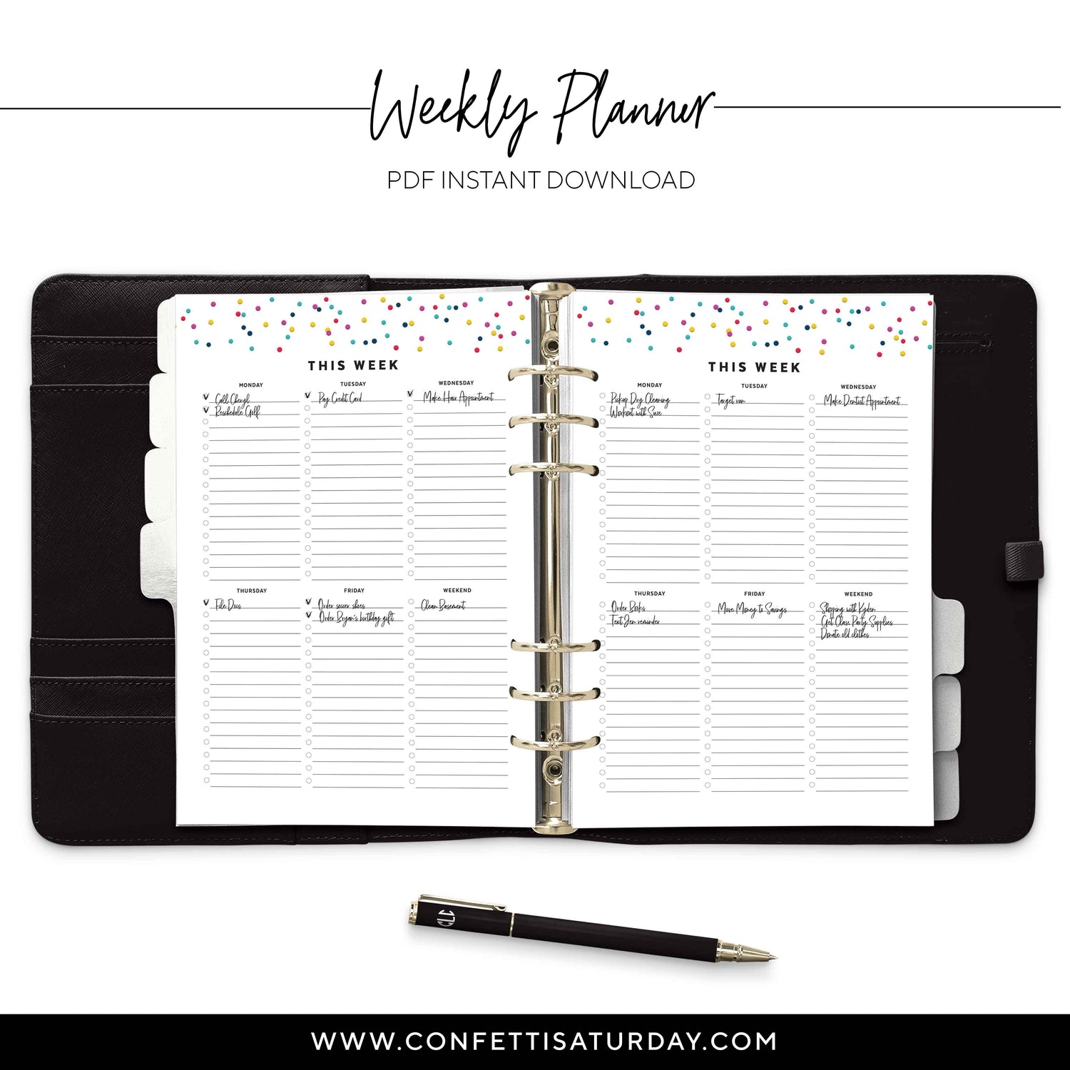 Download Weekly To Do List Signature Confetti