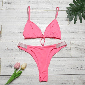 pink high cut bikini