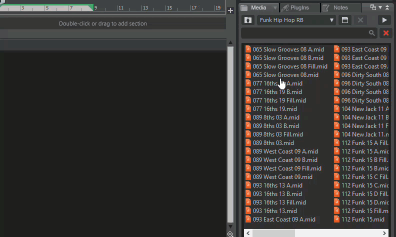 Drag a MIDI file into Cakewalk by Bandlab