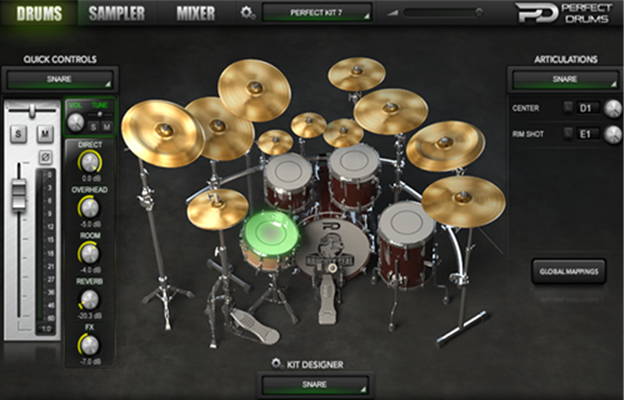 Perfect Drums interface
