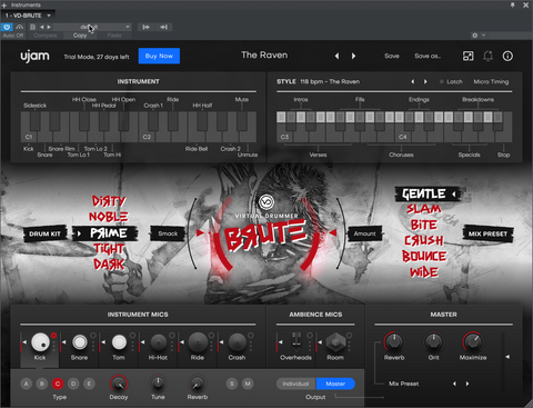 Ujam Drummer interface