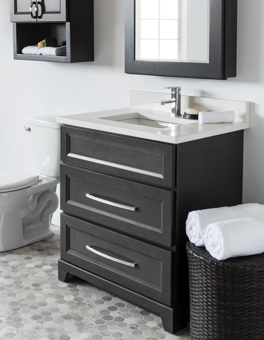 Stonewood 36 Dresser Style Vanity With Quartz Top Millcreek Bath And Kitchen