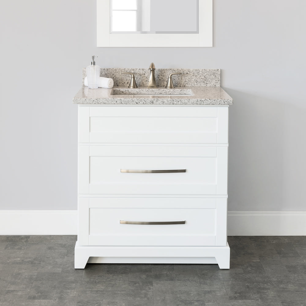 Stonewood 36 Dresser Style Vanity With Quartz Top Millcreek Bath And Kitchen
