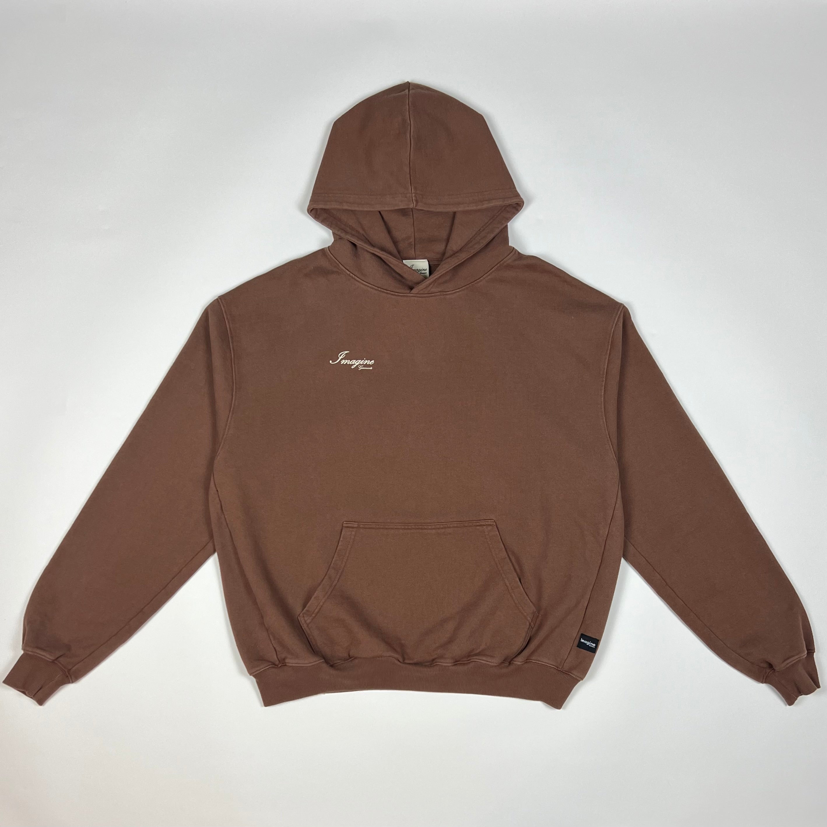 Heavyweight Core Logo Hoodie – Washed Brown – Imagine Garments