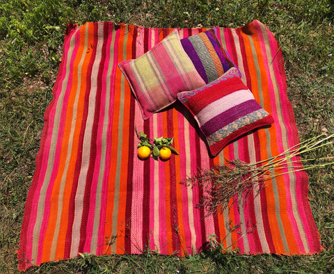 Handwoven rugs from Peru