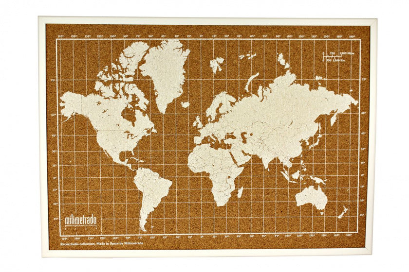Milimetrado Wereldkaart 70 Cm Hout/Kurk – Maoli