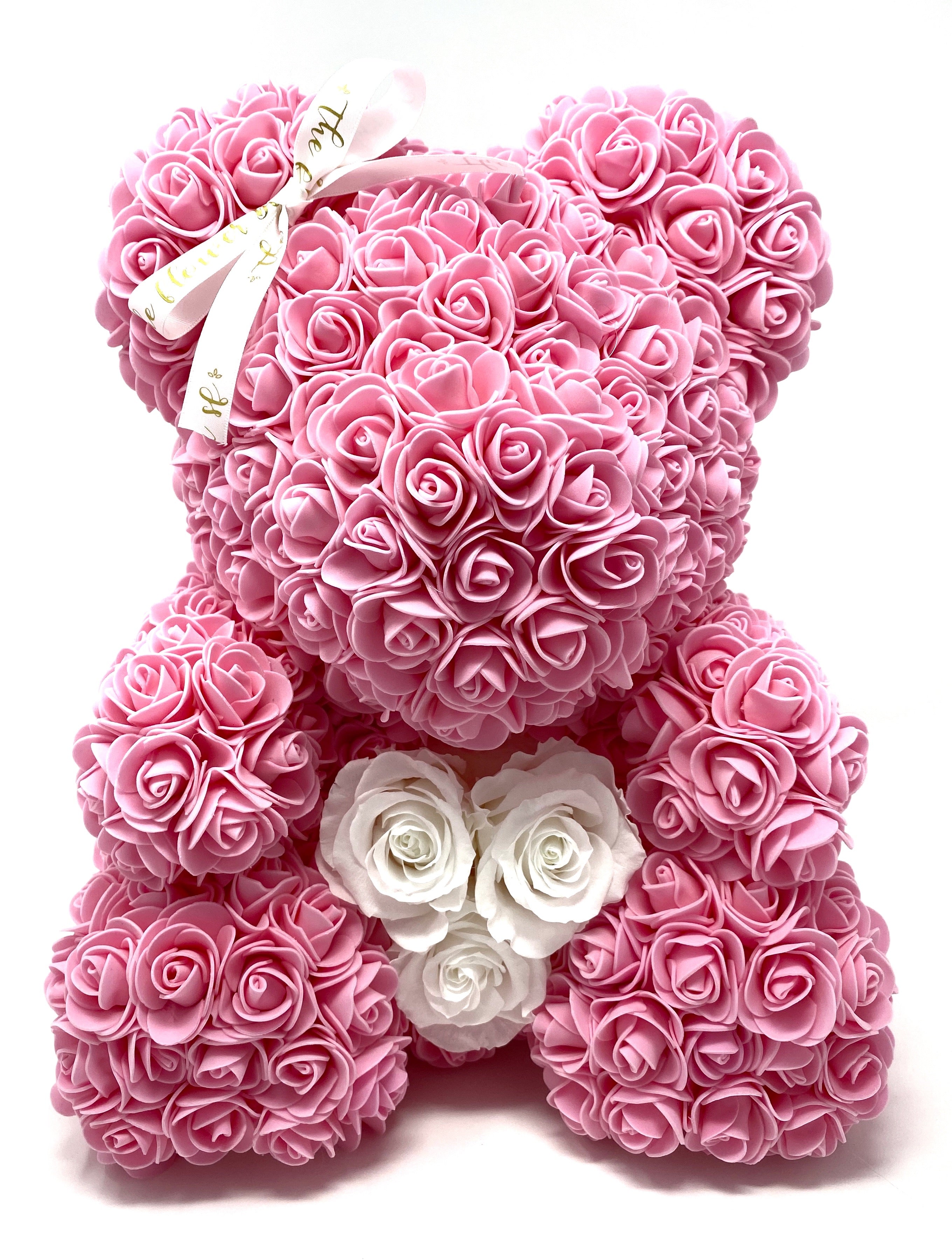 rose bear with real roses