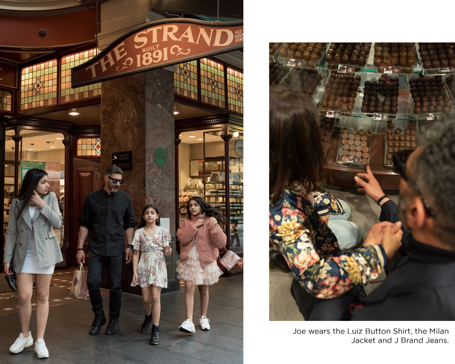 Joe Farage with his 3 daughters at the Strand Arcade 