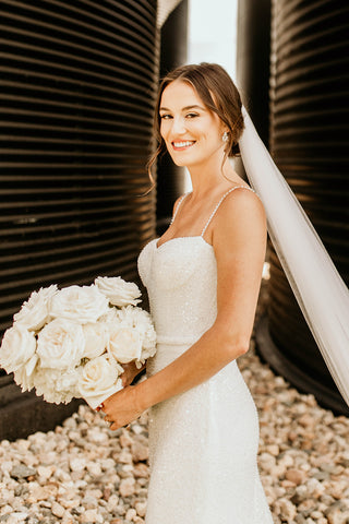 Stunning White Rose Wedding Bouquet at The Pines Venue in Davenport, ND - Perfect for Your Dream Wedding