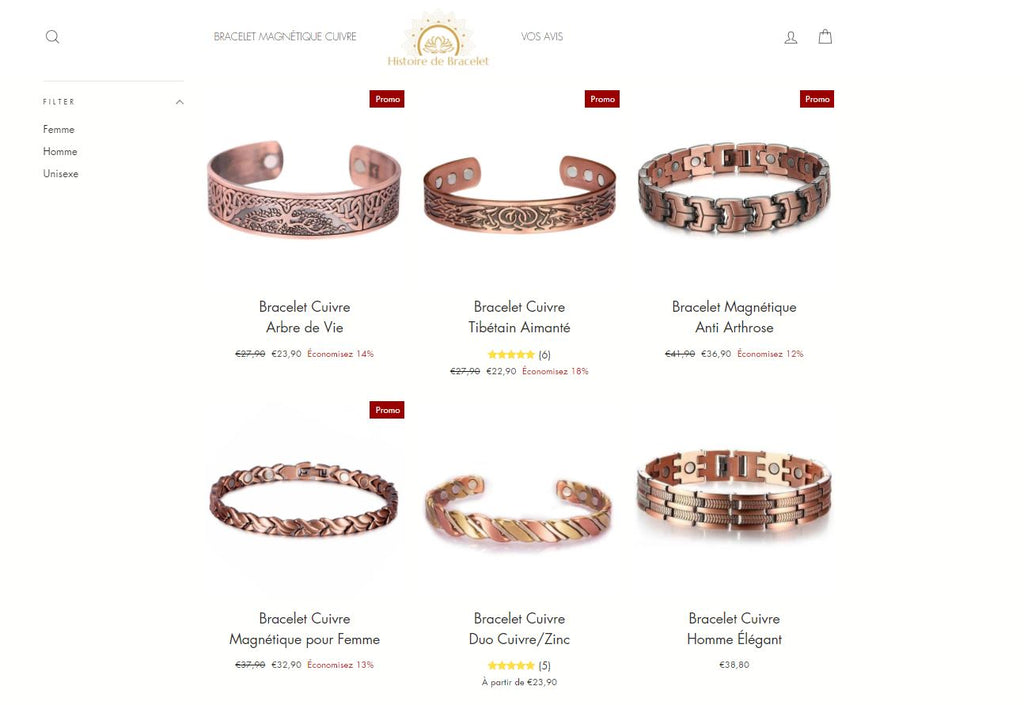 Tous nos bracelets magnétiques