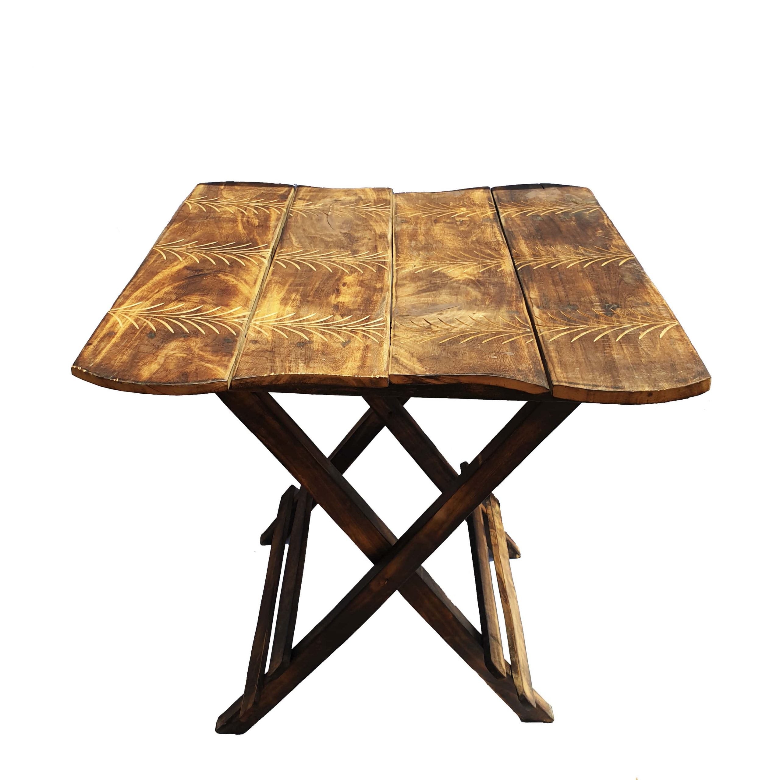 Wooden Antique Foldable Multipurpose Table Coffee Table Corner Tab Banjaramart