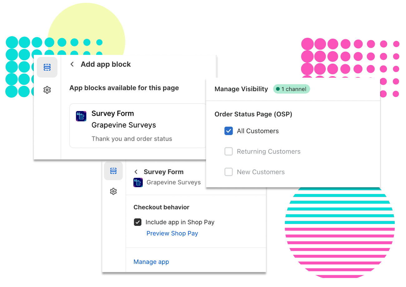 Grapevine Surveys is a Shopify checkout extensibility compatible app