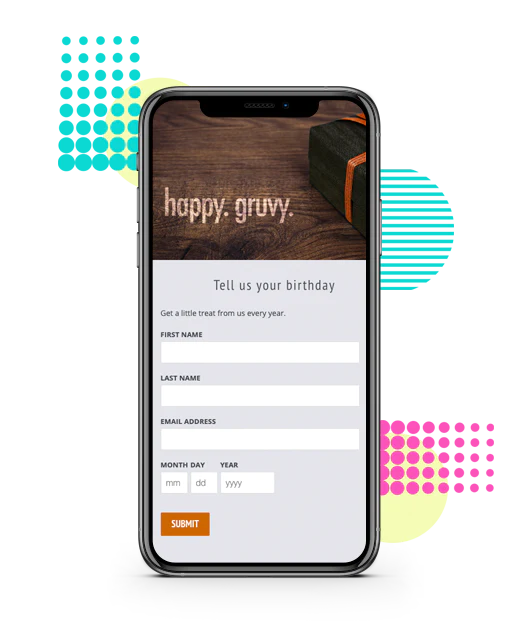 Birthday Club landing page