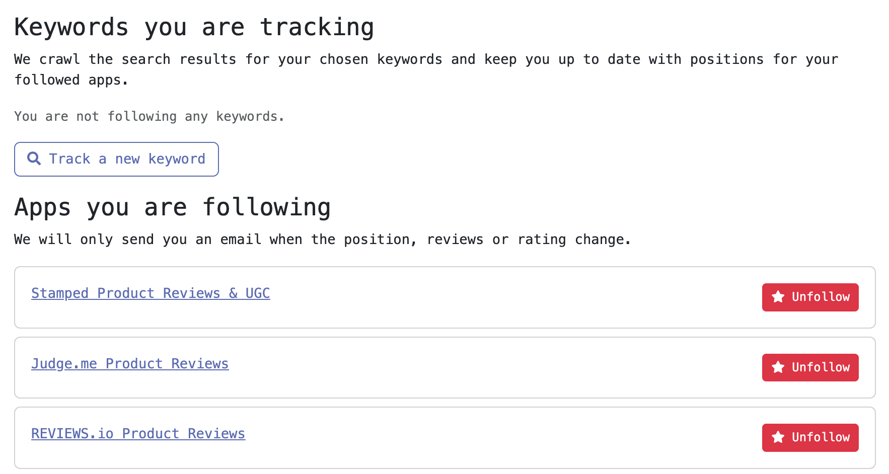 Shopify apps tracking on SASI